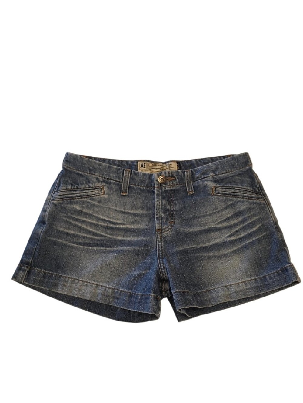 Vintage 90s Blue Jean Shorts American Eagle Low Rise Denim Summer Classic